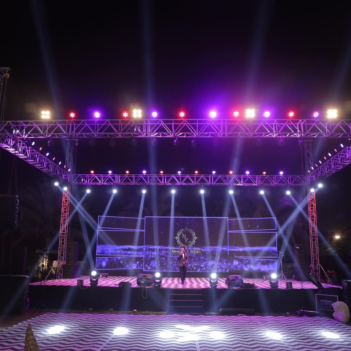 Decorative lighting for a wedding venue